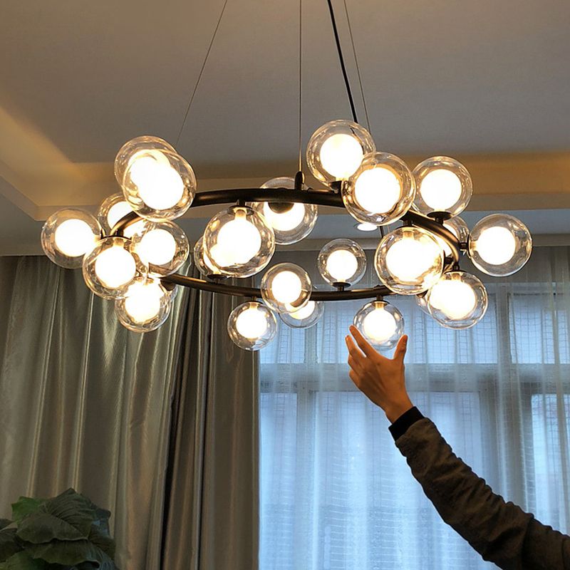 Lumo a sospensione lampadario molecolare Luce di vetro in stile moderno Apparecchio di illuminazione