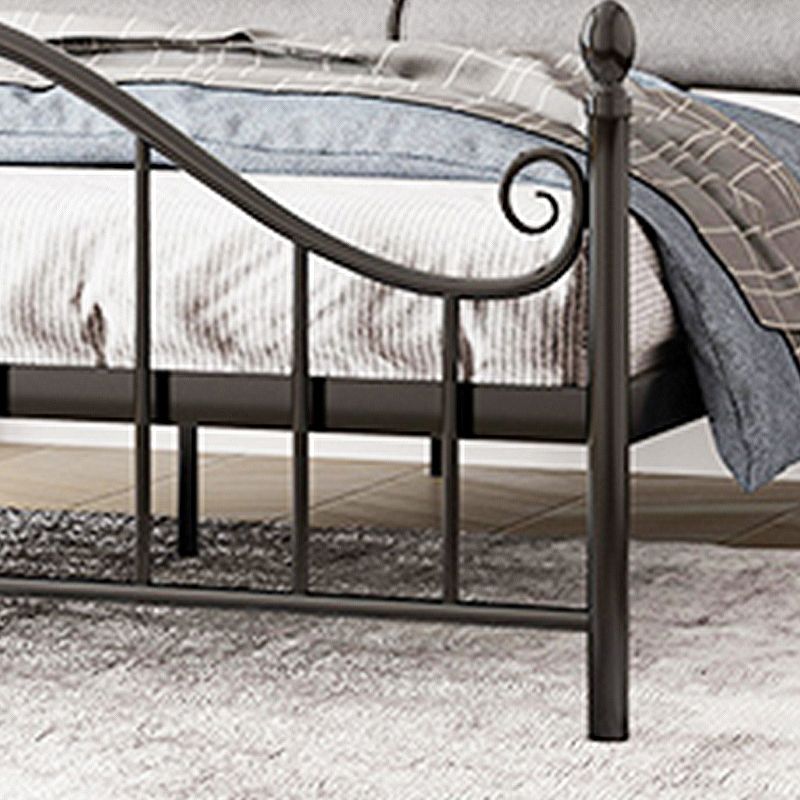 Industrial Metal Arched Standard Bed, Open-Frame Headboard Bed