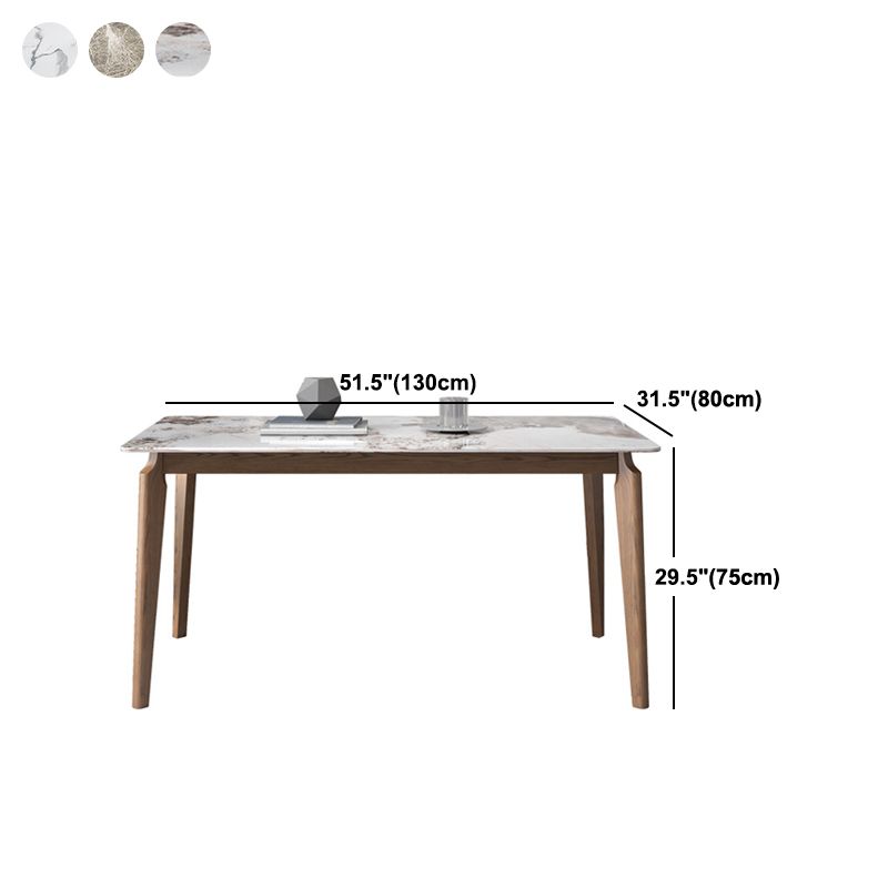 Rectangle Stone Table Modern Standard Height Dining Table with 4 Legs