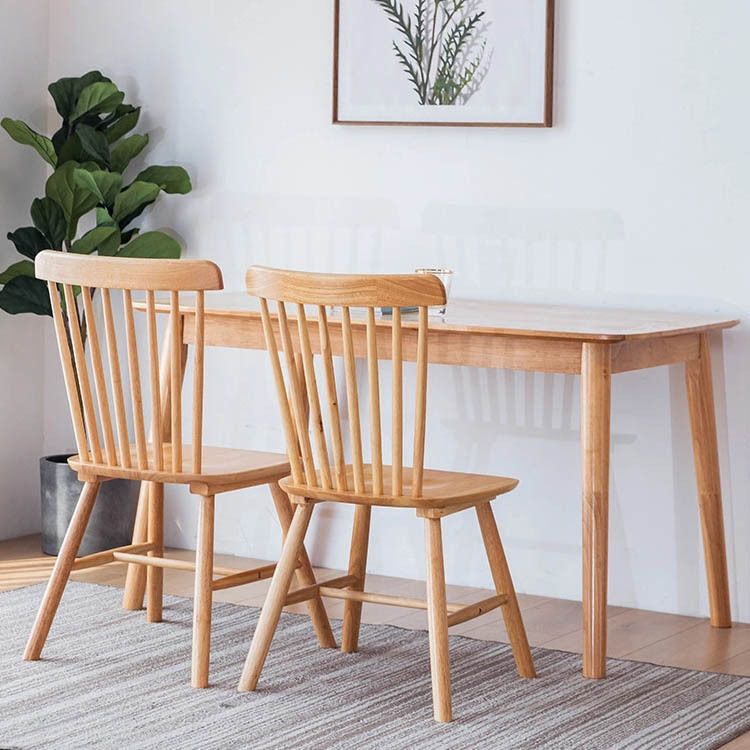 Solid Wood Dining Table Rectangle Contemporary Dining Table with 4 Legs