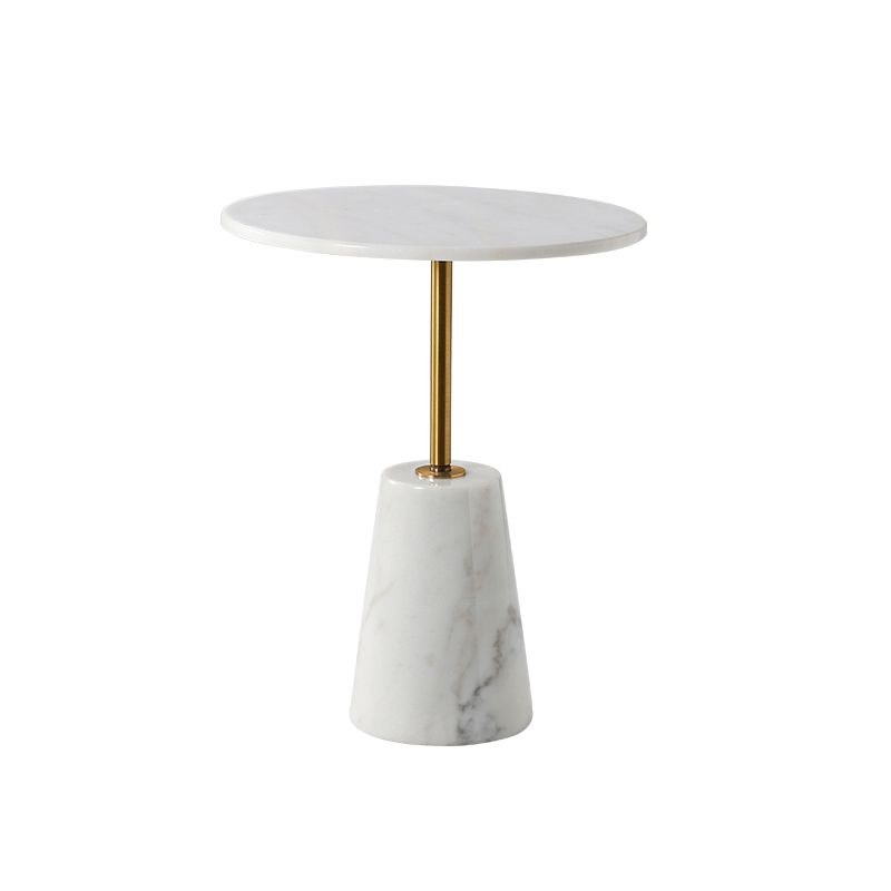 Modern Pedestal Side Table Round Metal Sofa End Table for Living Room