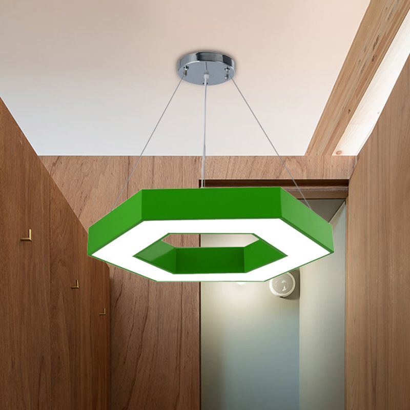 Green/Blue/Red Honeycomb Pendant Lighting Contemporary Led Metal Ceiling Lamp in White/Warm/Natural Light