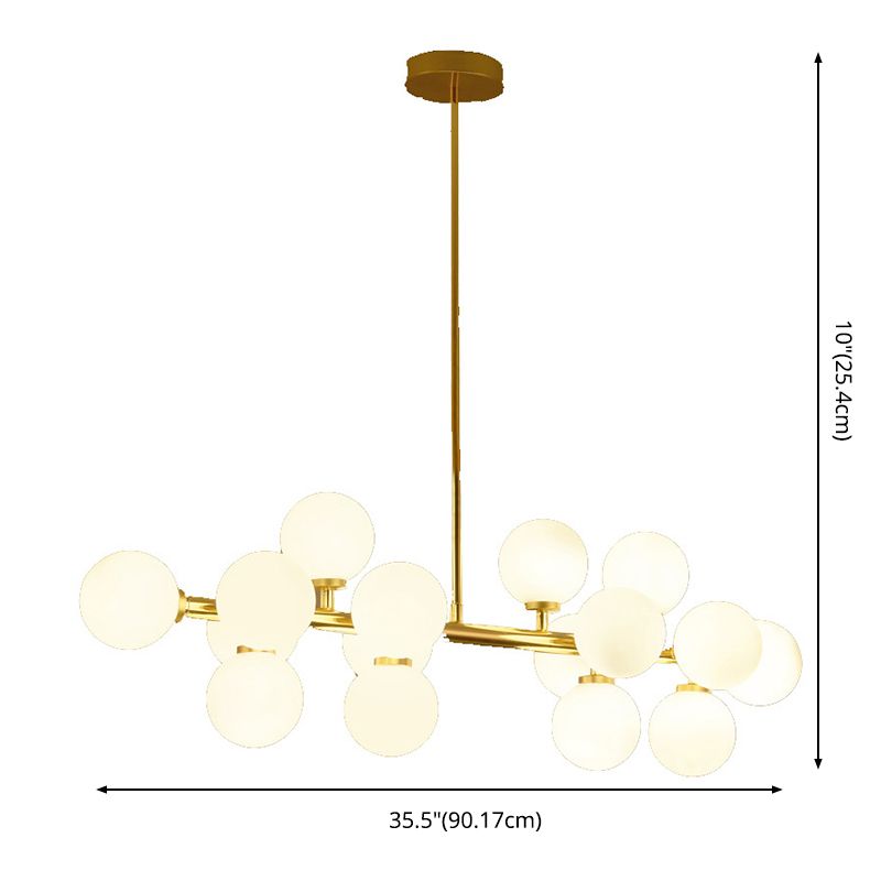 Molécula Dinning Room Illumining Defecture Glass Nordic Island Chandelier Light in White