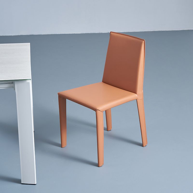 Modern Leather Armless Dining Chair Metal Dining Room Chairs for Home Use