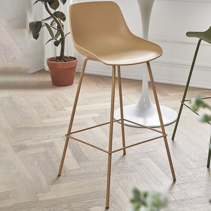 Contemporary Bar-stool Plastic Counter Bar Stool with Metal Legs for Home