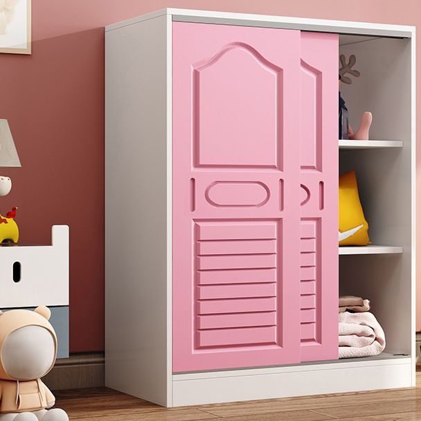 Contemporary Wood Wardrobe 2-Door Wardrobe Closet for Bedroom