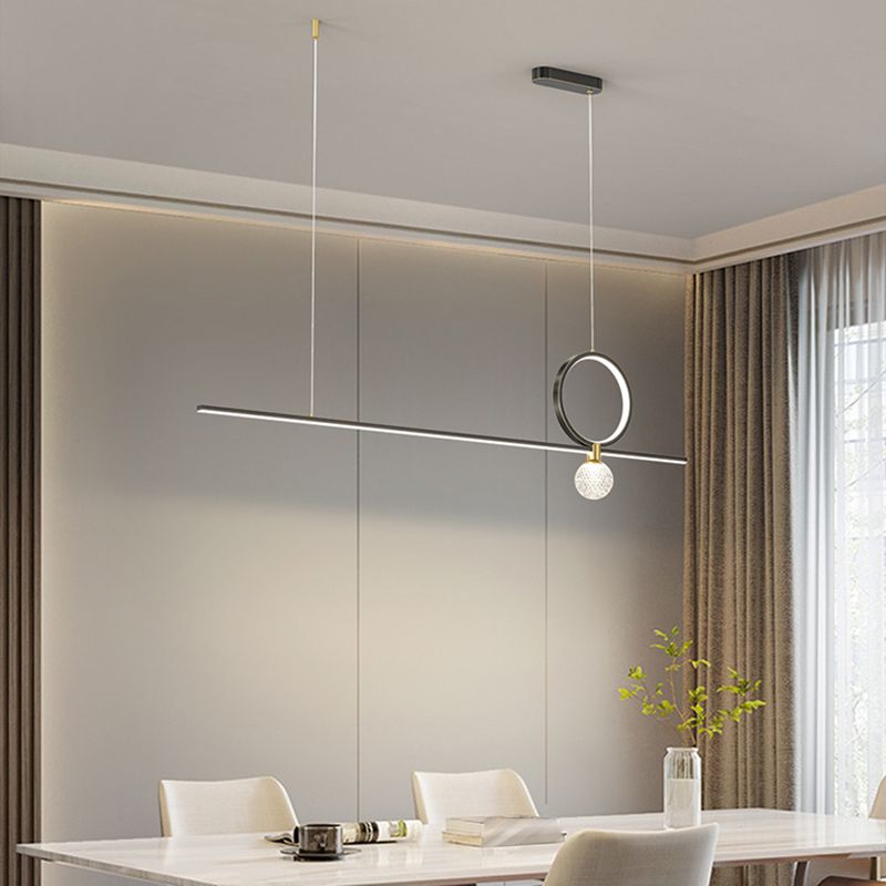Minimalist Hanging Island Light Metal LED Hanging Lighting Fixture for Sitting Room