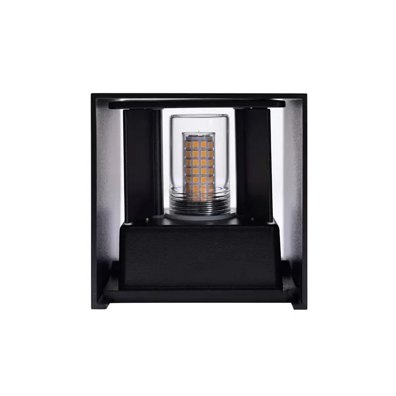 Geometric Shape Wall Lamp Modern Style Metal Wall Light in Black
