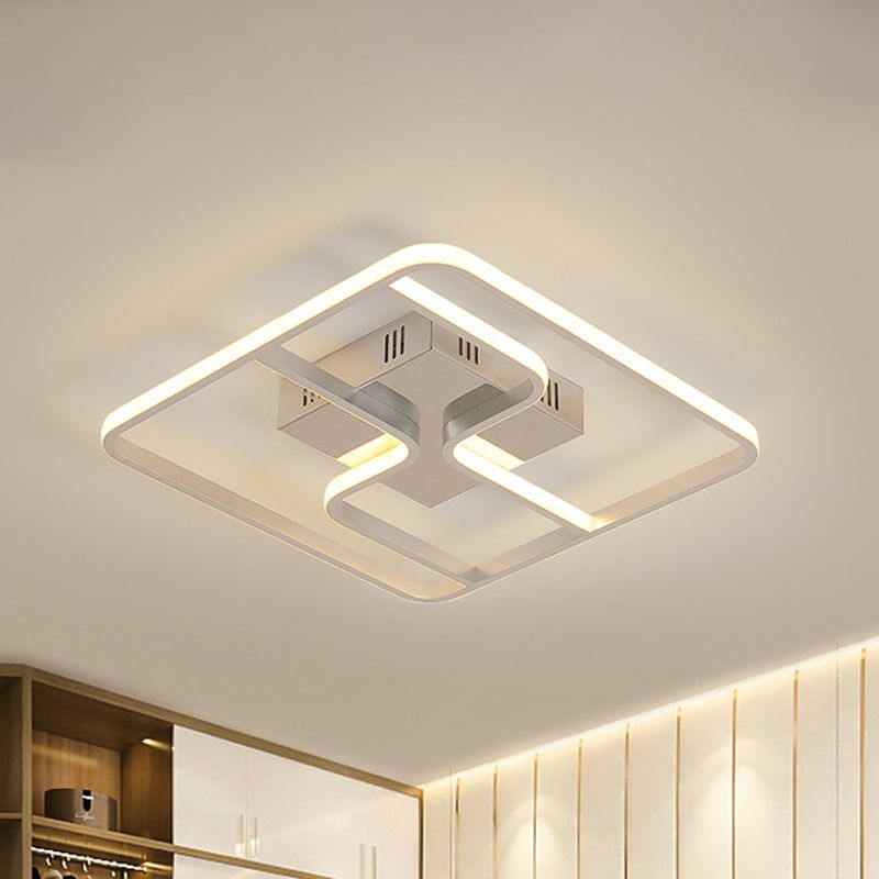 Acryl Square Ceiling Mount Simplizität LED 18 "/23.5" W Chrome Flush Mount Beleuchtung