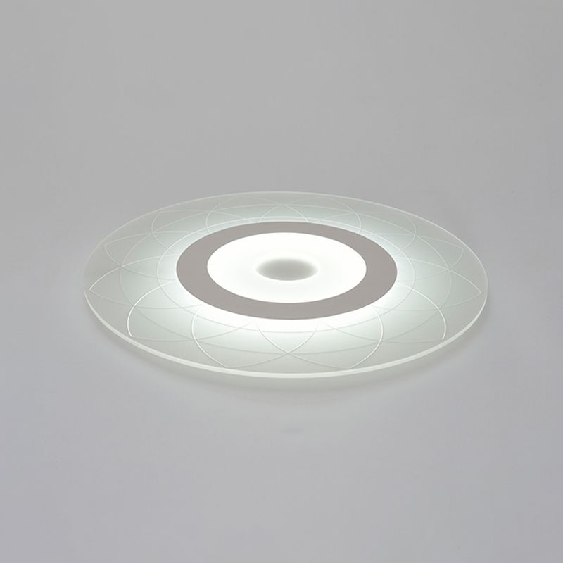 Witte ultradunne inbouwplafondlamp Minimalisme Acryl LED-inbouwlamp met bloemmotief