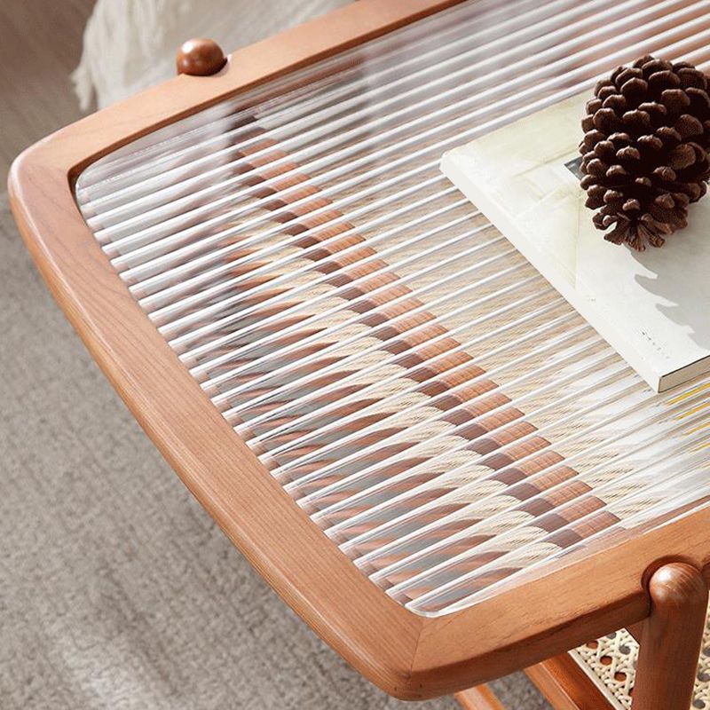 4 Legs Coffee Table Modernism Wood Cocktail Table in Natural