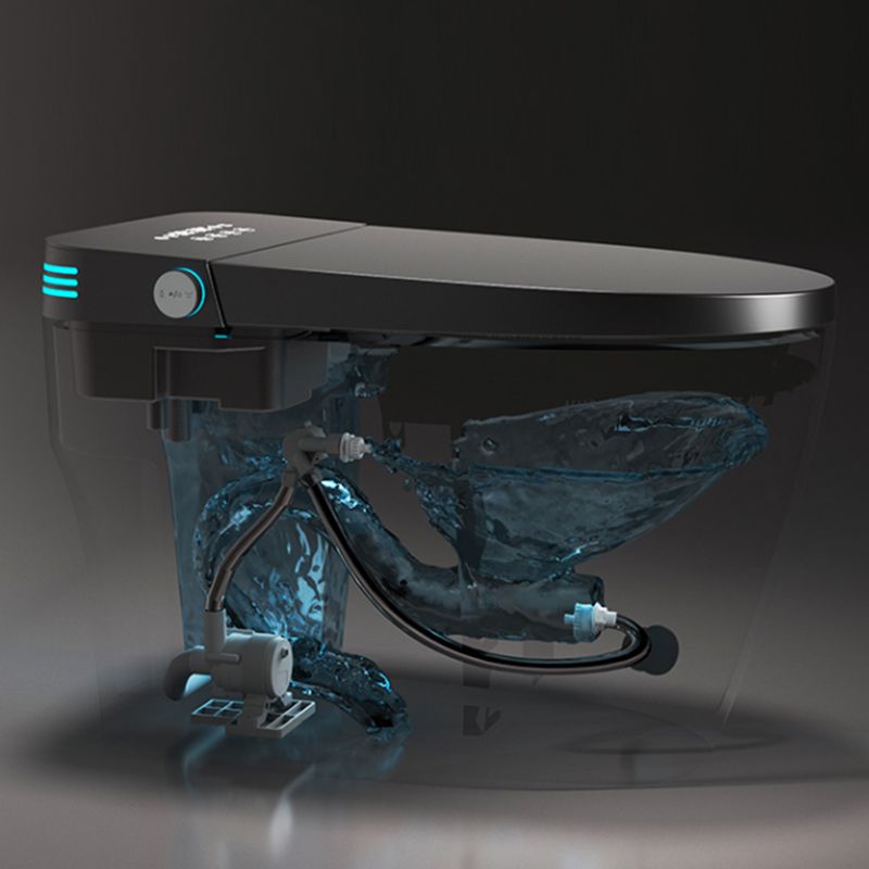 Modern Floor Mount Flush Toilet Siphon Jet Urine Toilet with Heated Seat for Washroom