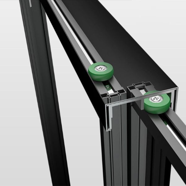 Matte Gray Bypass Shower Door Full Frame Tempered Glass Shower Door