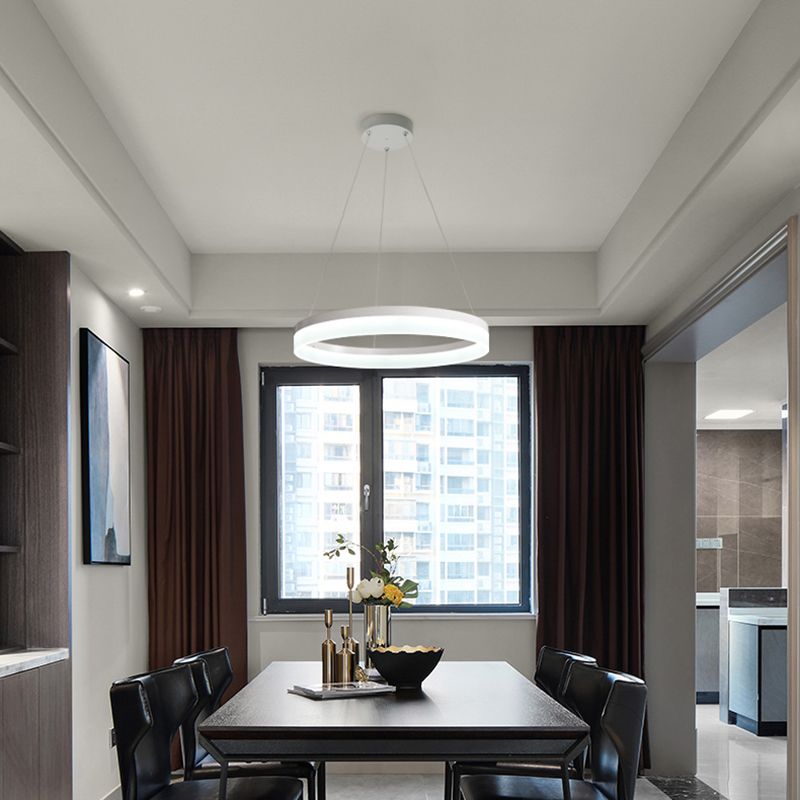 Single Tier Pendant Light Fixture Modern Circular Chandelier Lighting