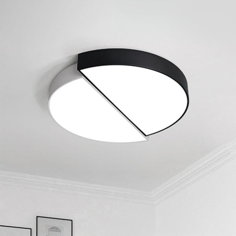 Épissage rond acrylique encastré éclairage minimaliste noir et blanc LED encastré luminaire