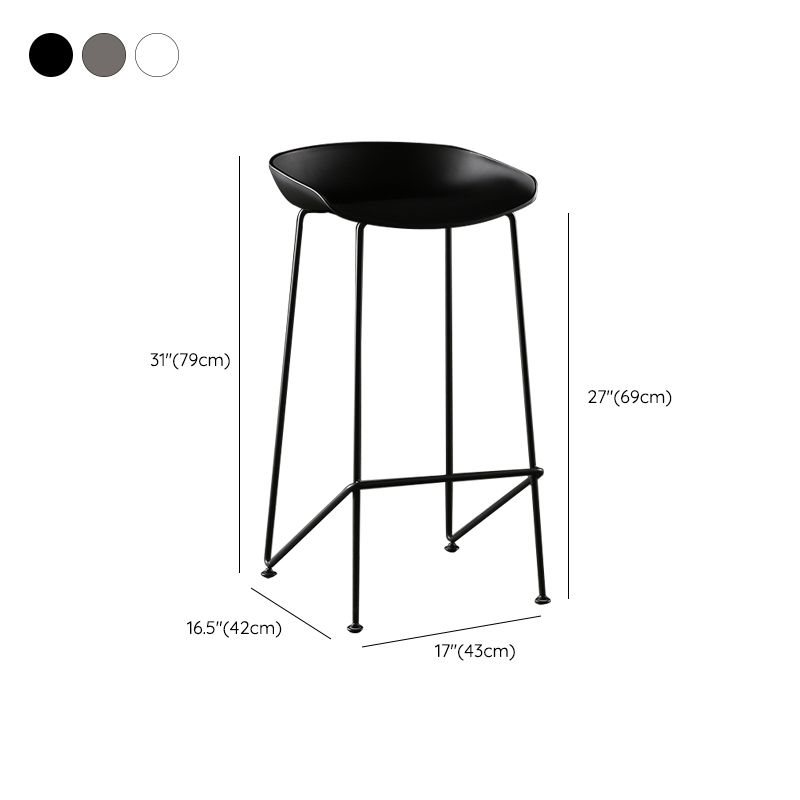 Armless Plastic Counter Height Bar Stool Indoor Modern Stool for Living Room