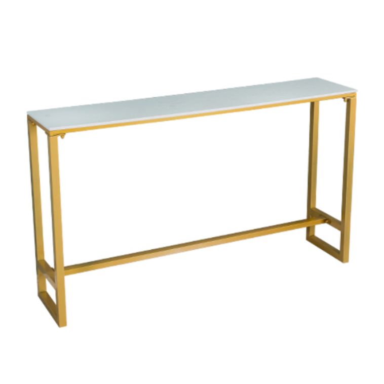 Rectangle Footrest Pub Table Set Glam 1/2/3/4/6 Pieces White Coffee Shop Bistro Set