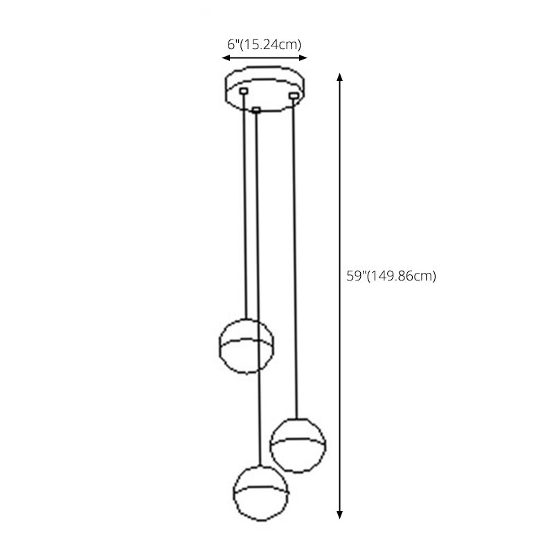 Ball Multi Ceiling Light Contemporary Stainless Steel Cluster Pendant Light with Hanging Cord for Restaurant