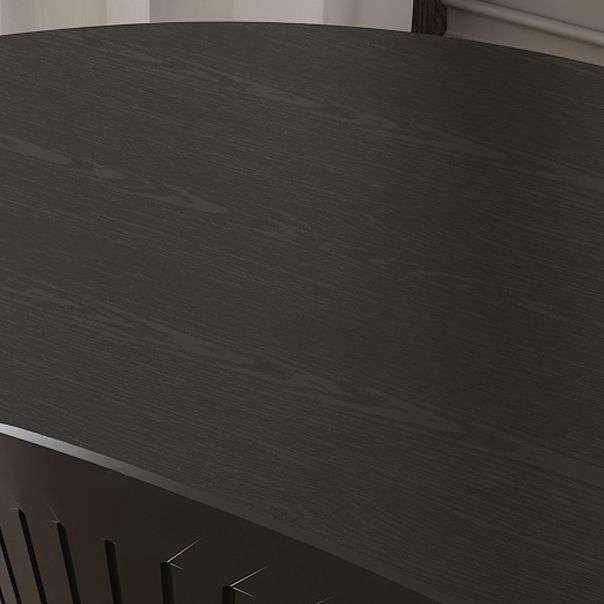 Modern Style Dining Table 55"L Double Pedestal Dining Table with Black Base