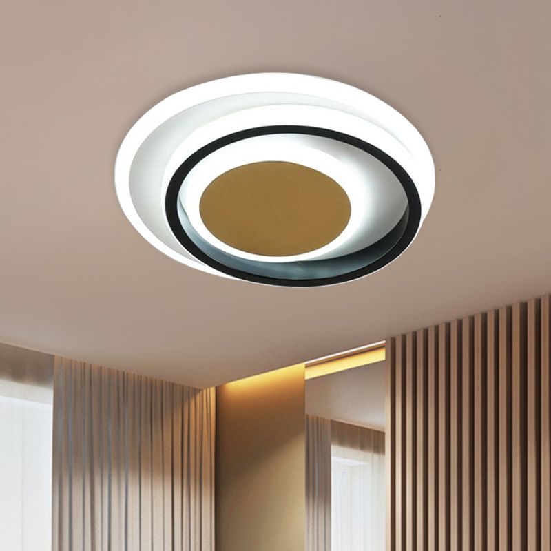 Square/Round Flushmount Lighting Modernism Acrylic White and Black LED Flush Lamp Fixture