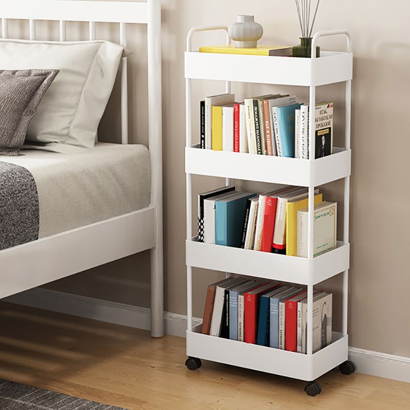 Modern Plastic Bookshelf Pure White Etagere Open Shelf Bookcase