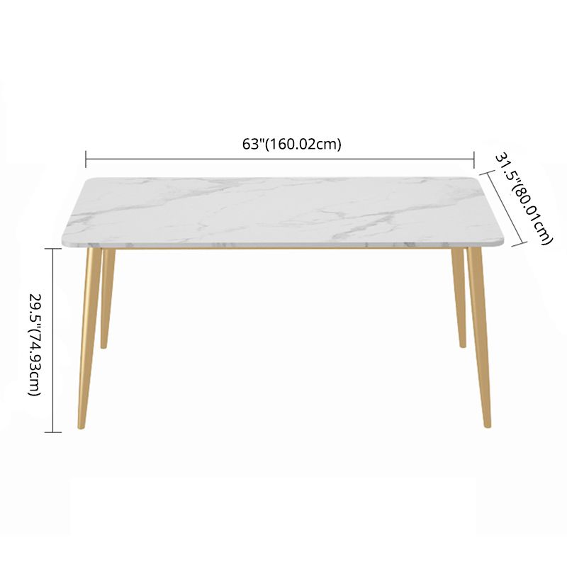 Minimalist Style Rectangular Sintered Stone Dining Set White Standard Dining Set for Kitchen