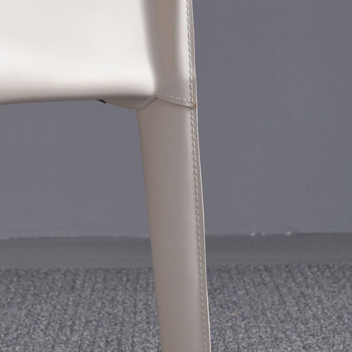 Contemporary Faux Leather Dining Chairs Armless Chairs with Metal Base