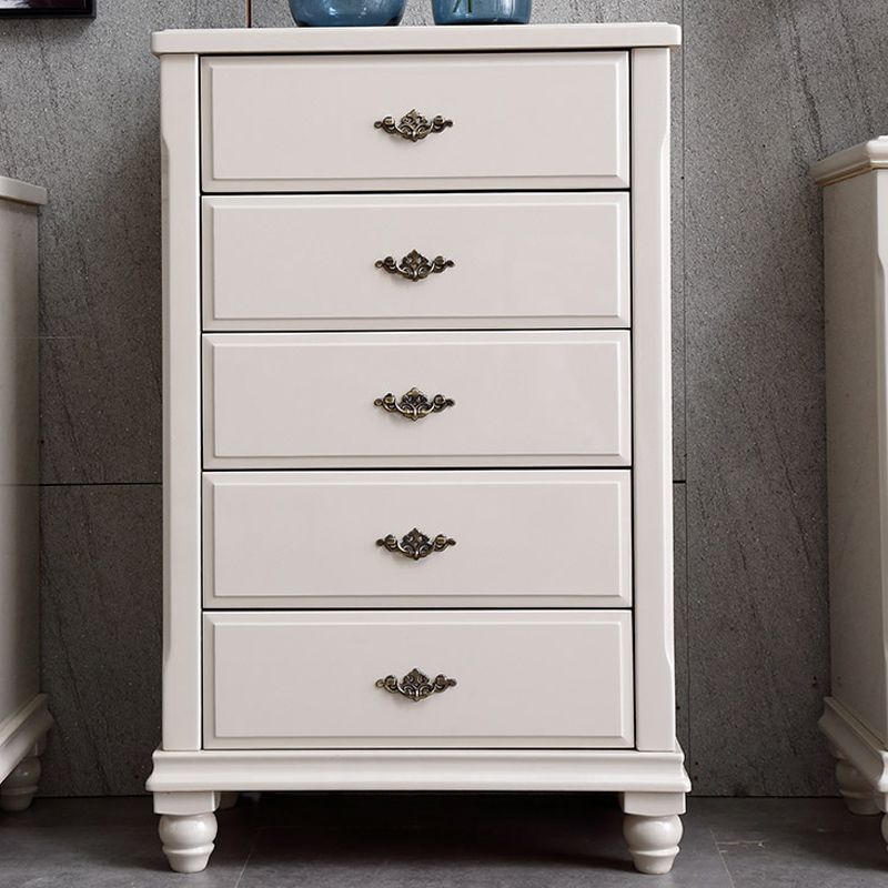 17.5" W Modern Storage Chest Dresser White Rubber Wood Storage Chest with Drawers