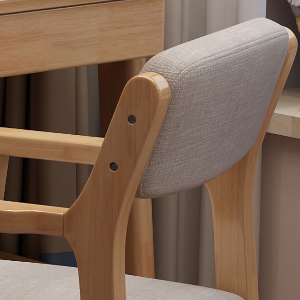 Contemporary Wood Dining Arm Chair Open Back Dining Side Chair for Home Use (Set of 4)