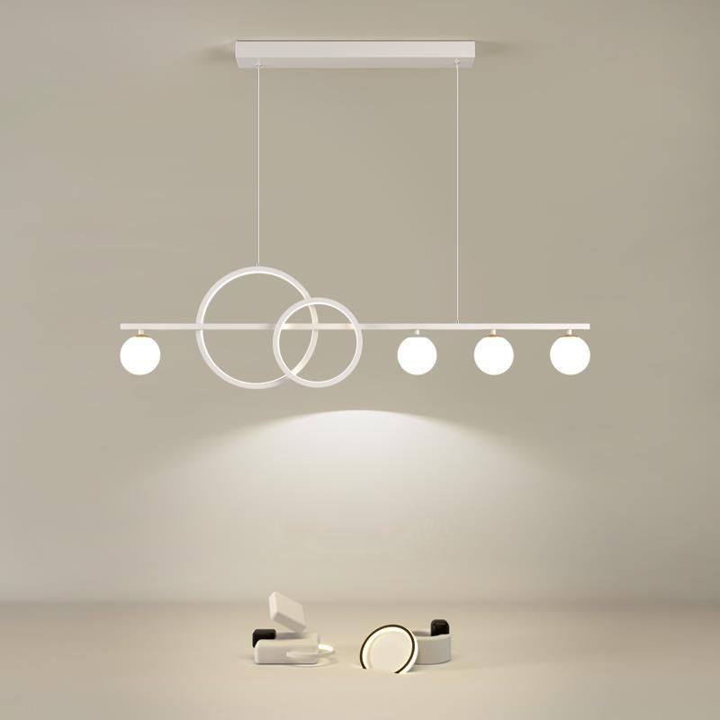 5/6-Light Modernism Black/White Island Lighting LED Ceiling Light for Dining Room