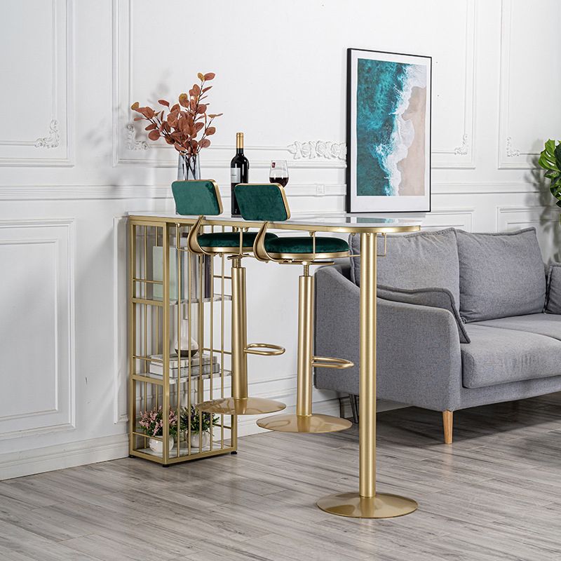 Modern Bar Table Set 1/3 Pieces Faux Marble Counter Counter Set for Dining Room