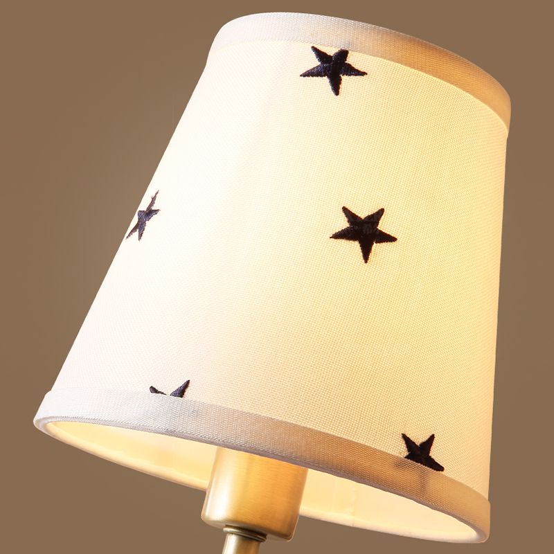 Traditional Style Chandelier Light Fabric Shade Brass Lighting Fixture for Living Room