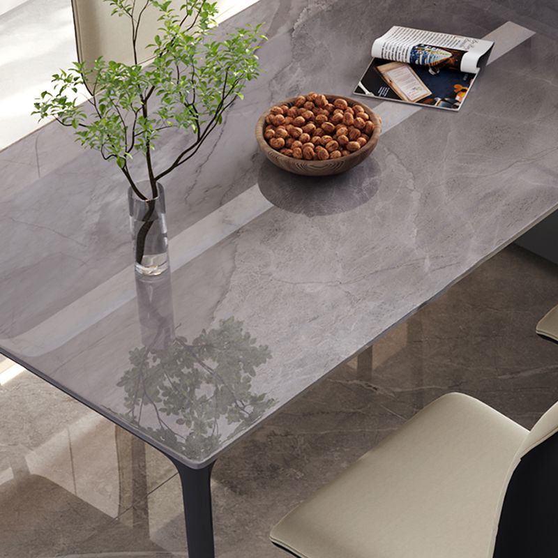 Stone Top Dining Room Dinner Kitchen Table Rectangle Dining Table with 4 Legs