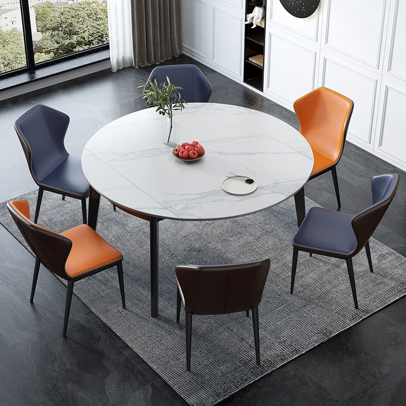 Modern Sintered Stone Dining Table Round Dining Room Table with 4 Legs