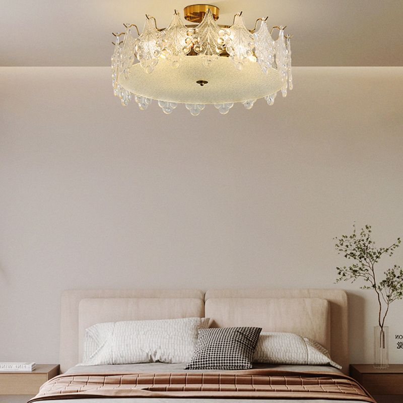 Nordic Ceiling Light Glass Flush Mount Ceiling Light Fixture for Bedroom
