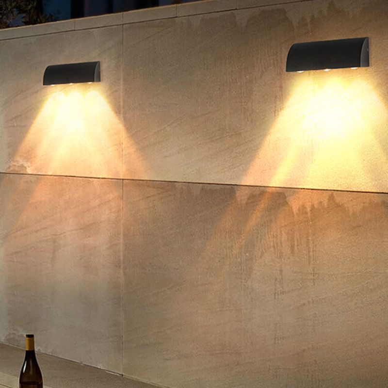 Contemporary Wall Sconce Black Curve Wall Light Fixture for Courtyard