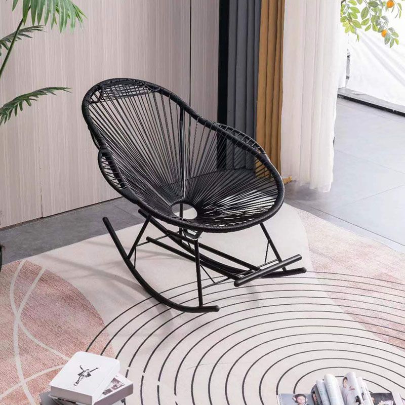 Modern Woven Rope Rocker Chair Rattan Rocking Chair for Living Room