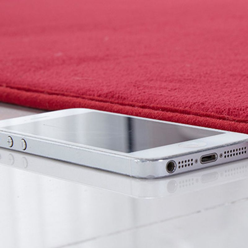 Circular Solid Color Area Rug Polyester Easy Care Carpet for Living Room