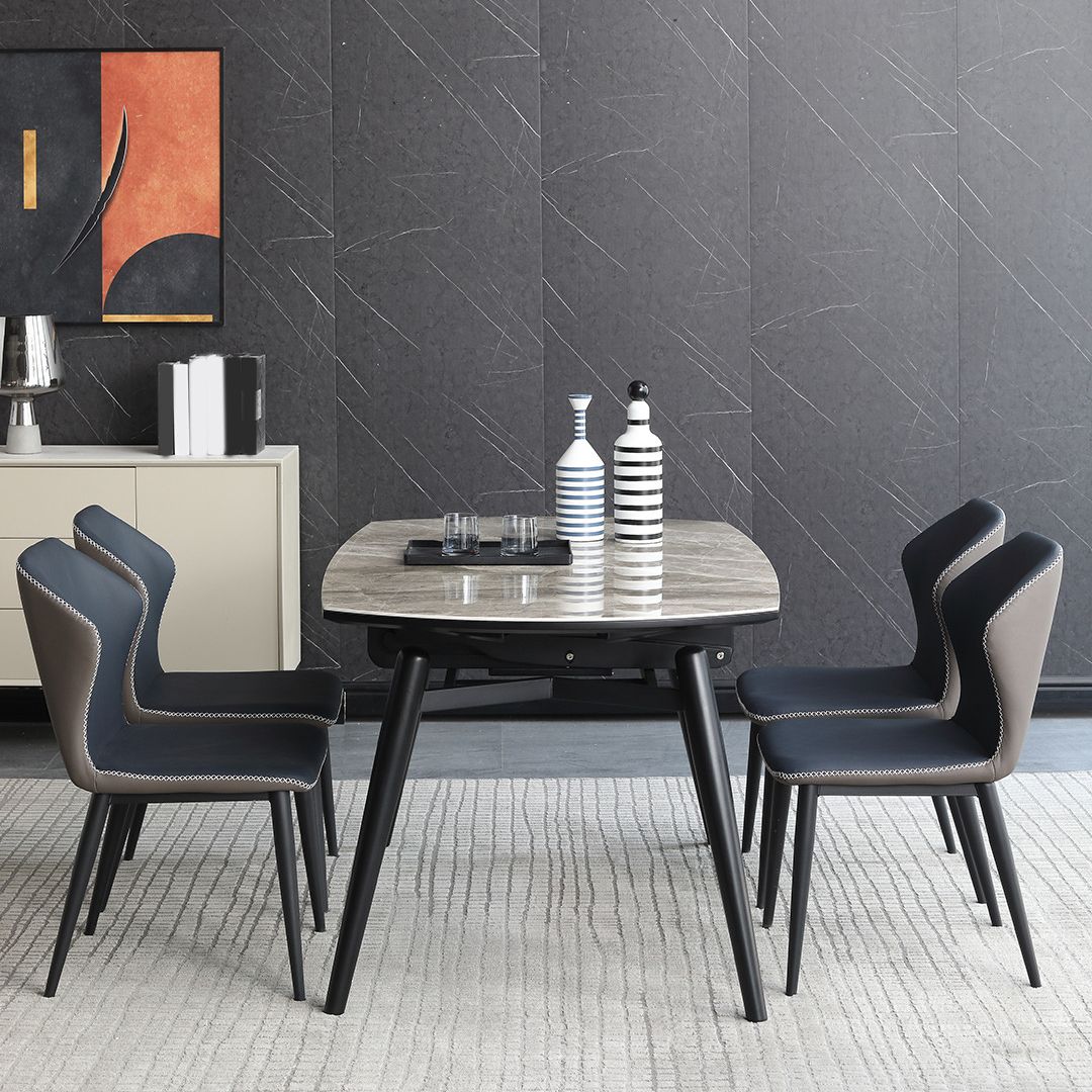 Modern Gray Sintered Stone Dining Table Set 1/4/5/7 Pieces Dining Set for Home Use