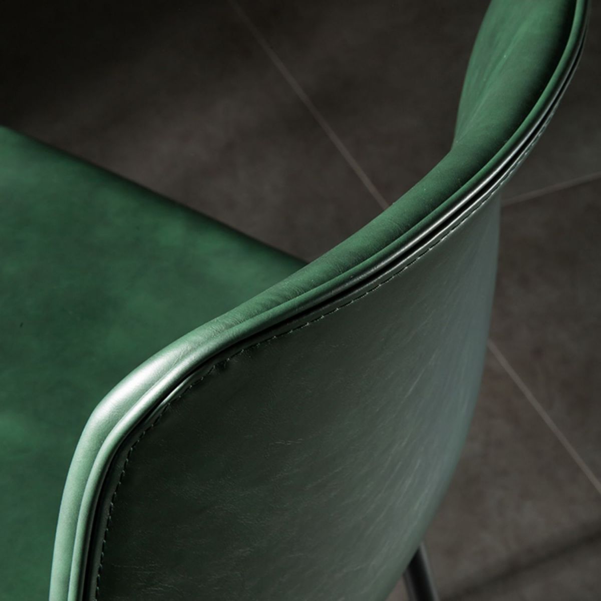 Contemporary Style Low Back Upholstered Bar Stool with Metal Legs
