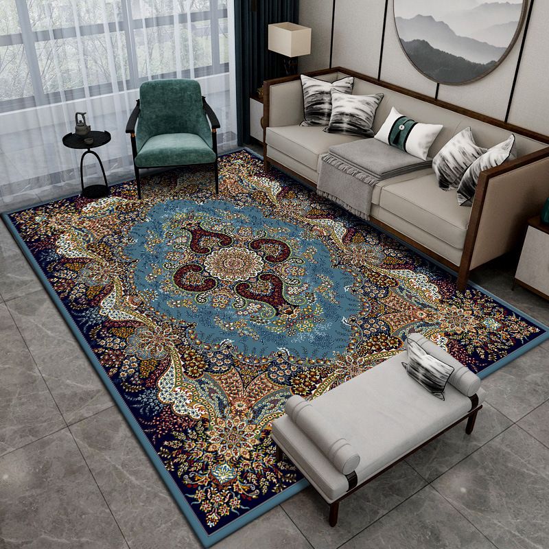 Traditioneller Stammespatten Teppich rot Polyester Gebiet Teppich nicht rutscher Backing Teppich für Wohnkultur