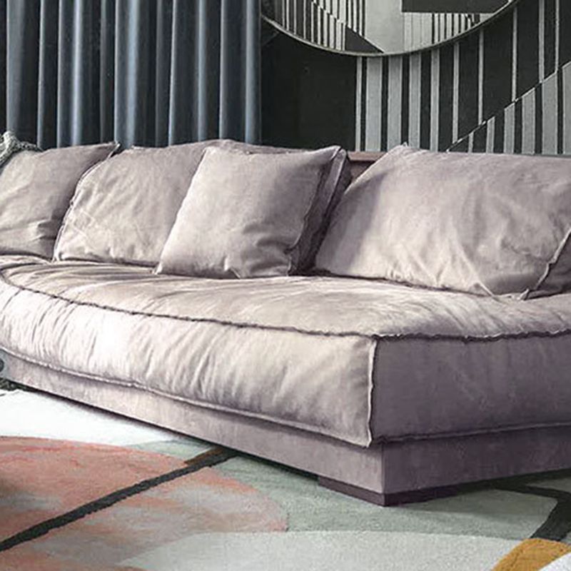 Grey/blue/khaki/pink Sofa with Pillow Back Latex Padded Square Armrest Sectional