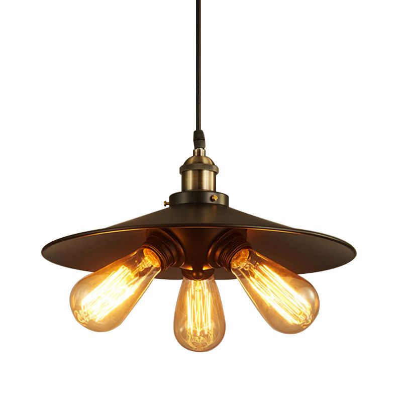 3 Lights Saucer hanglampen retro industrieel metalen plafondarmatuur voor coffeeshop