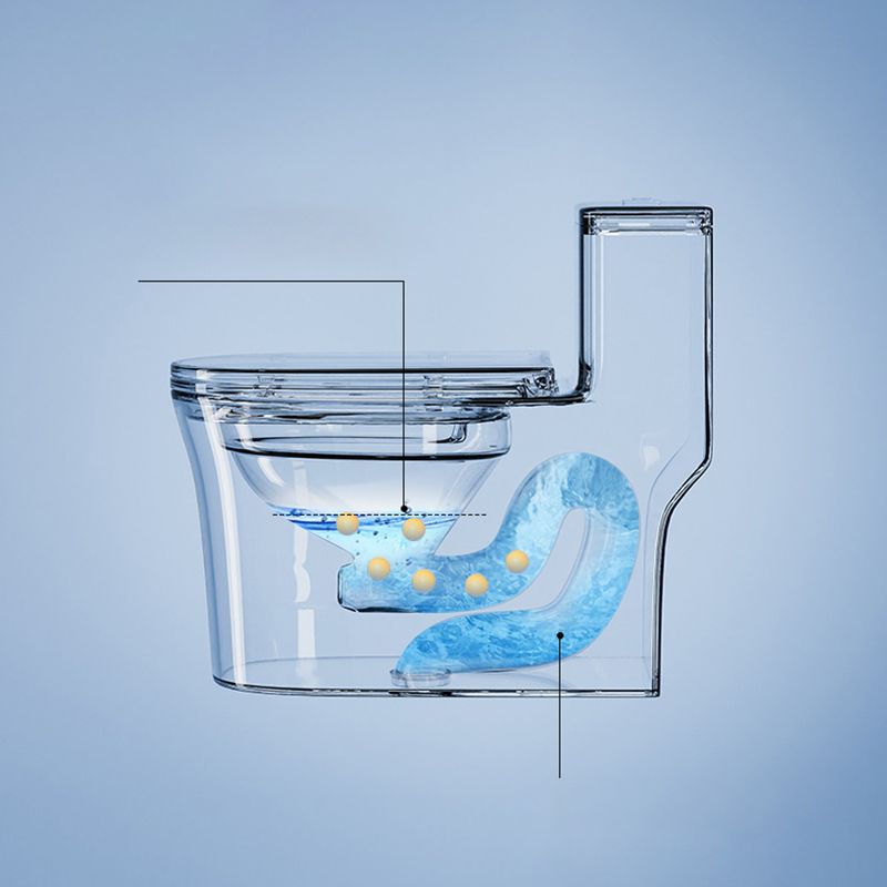 Glossy White Toilet with Glazed Surface Modern All-In-One Toilet Bowl