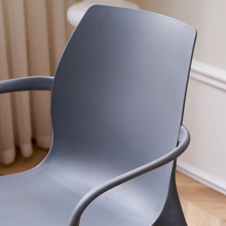 Contemporary Style Chair Metal Solid Back Dining Chair for Indoor