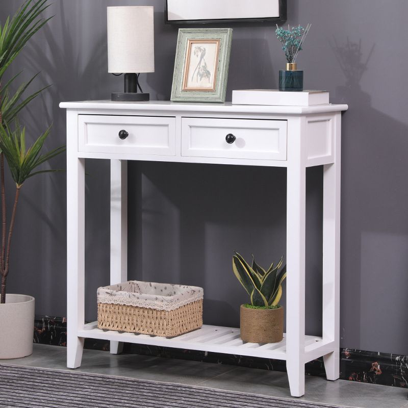 Mid-Century Modern Console Table Rectangle Console Table Floor Shelf