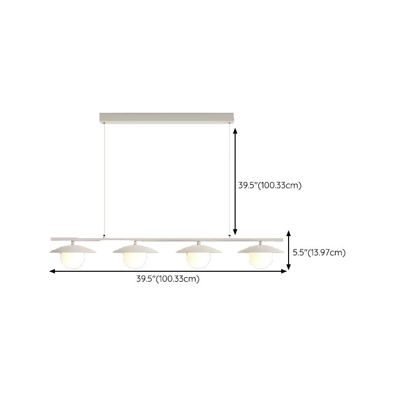 3/4-Light Modernism White Kitchen Island Lighting LED Island Pendant Lighting