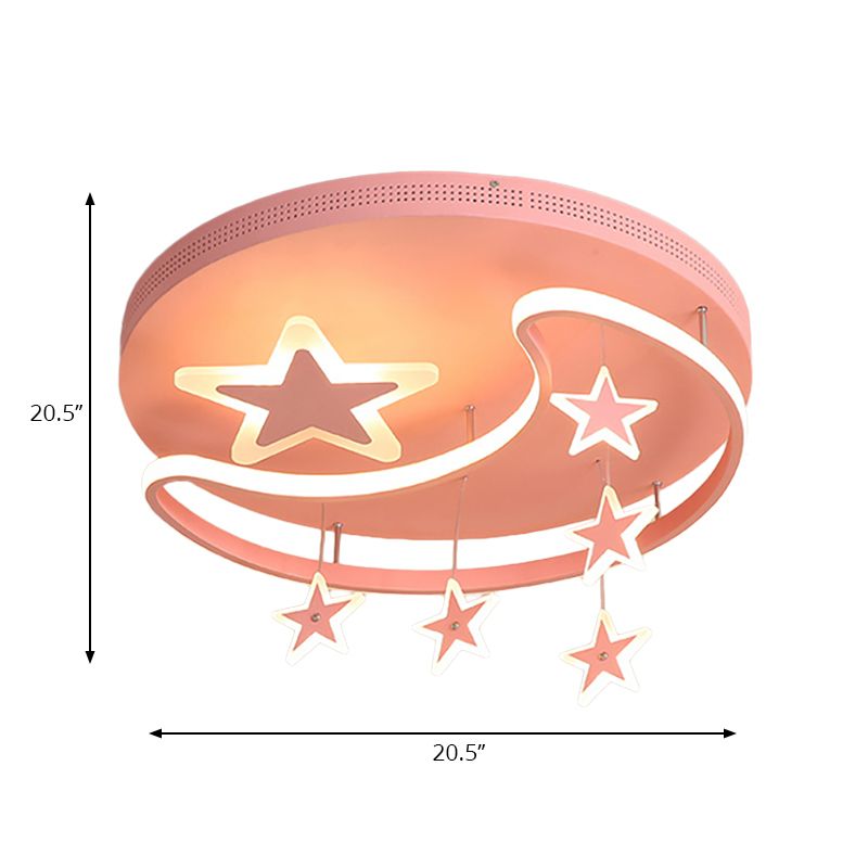 Nordic Moon and Star Ceiling Light Fixture Acrylic Flush Mount Ceiling Light for Kindergarten