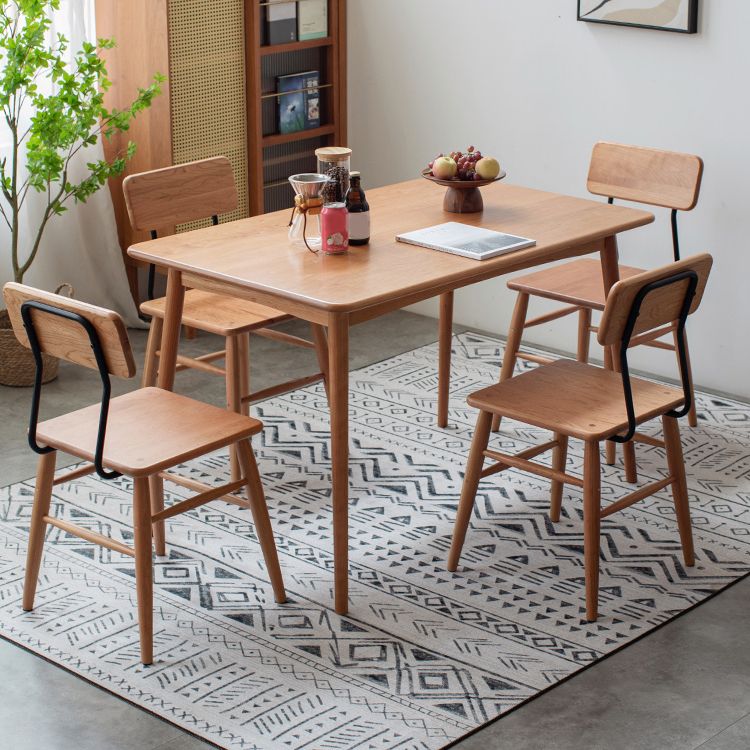 Modern 1/4/5/6 Pieces Dining Set Rectangle Cherry Wood Dining Table for Dining Room