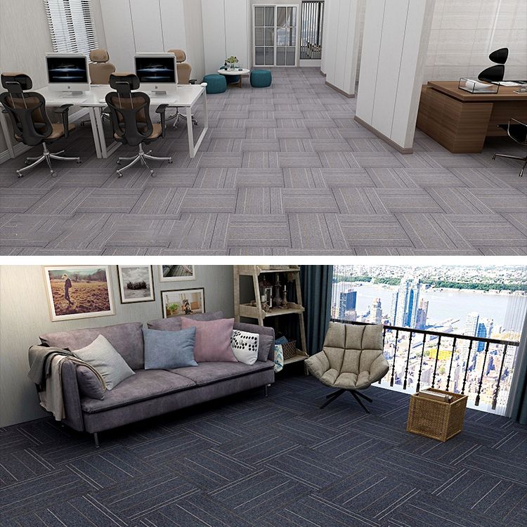 Carpet Tiles Solid Color Stain Resistant Multi Level Loop Indoor Carpet Tiles